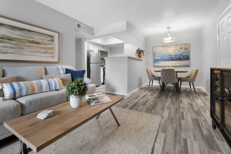 Arlington apartments for rent - image - District 2308 - Living Room & Kitchen.webp
