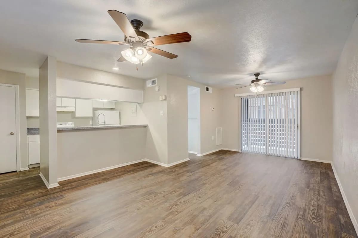 Arlington apartments for rent - image - Woodwind Apartments - Living room & Kitchen 1.webp